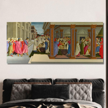 Quattro Scene Della Vita Giovanile Di San Zanobi Sandro Botticelli sbt3 quadro stampato su tela