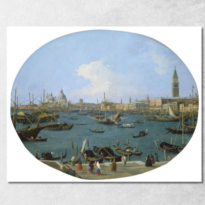 Seen From The Bacino Di San Marco In Venice Canaletto cnl40 quadro stampato su tela