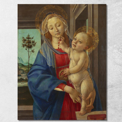 La Vergine Col Bambino E La Melagrana Sandro Botticelli sbt7 quadro stampato su tela