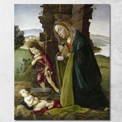 Adorazione Di Cristo Con San Giovanni Sandro Botticelli sbt8 quadro stampato su tela