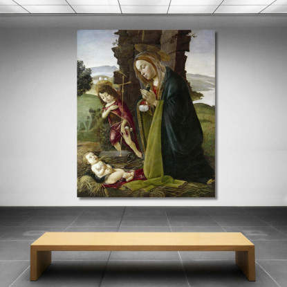 Adorazione Di Cristo Con San Giovanni Sandro Botticelli sbt8 quadro stampato su tela