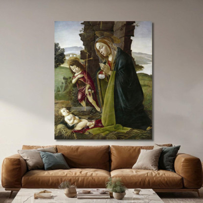 Adorazione Di Cristo Con San Giovanni Sandro Botticelli sbt8 quadro stampato su tela