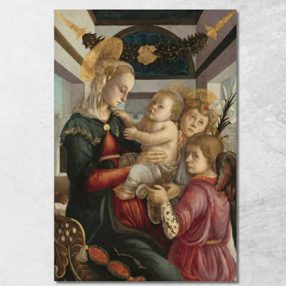 Madonna Col Bambino E Angeli Sandro Botticelli sbt19 quadro stampato su tela