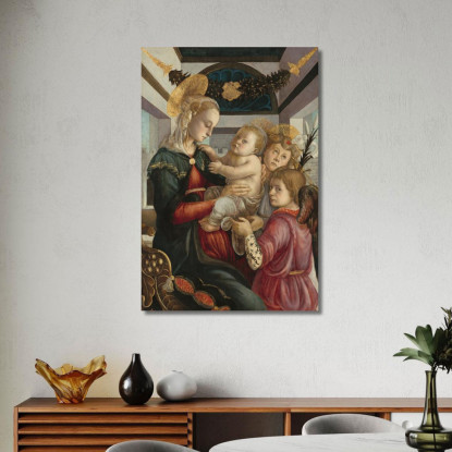 Madonna Col Bambino E Angeli Sandro Botticelli sbt19 quadro stampato su tela