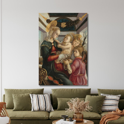 Madonna Col Bambino E Angeli Sandro Botticelli sbt19 quadro stampato su tela