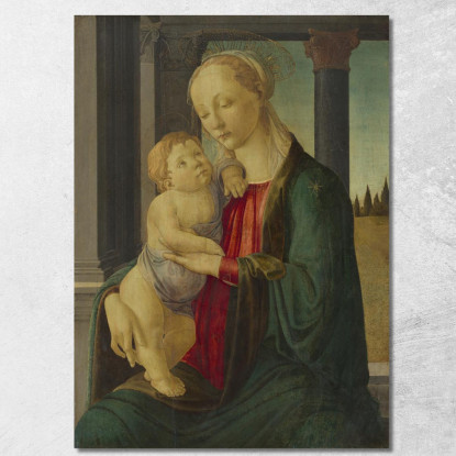 Madonna Col Bambino Sandro Botticelli sbt21 quadro stampato su tela