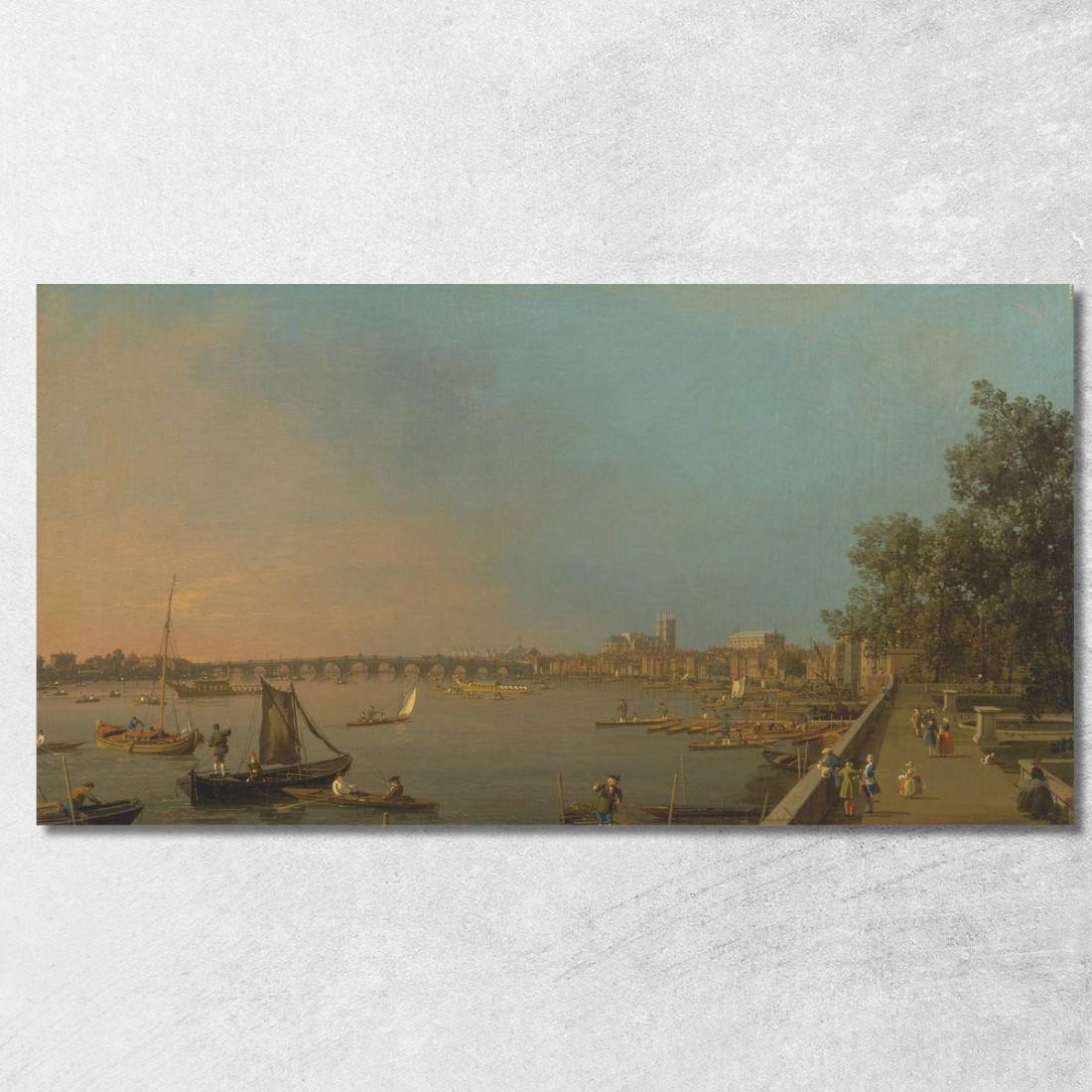 Il Tamigi Dalla Terrazza Della Somerset House Guardando Verso Westminster Canaletto cnl55 quadro stampato su tela
