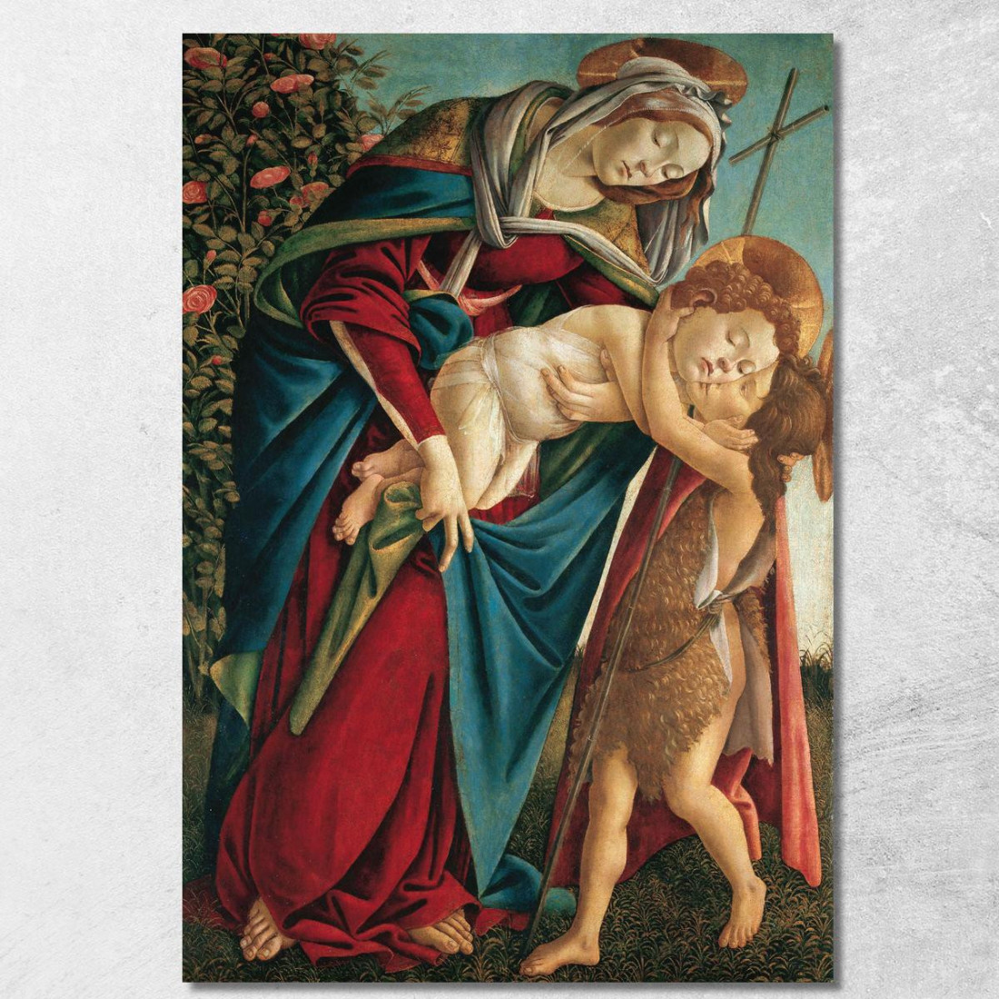 Madonna Col Bambino E San Giovannino Sandro Botticelli sbt22 quadro stampato su tela