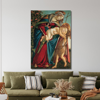 Madonna Col Bambino E San Giovannino Sandro Botticelli sbt22 quadro stampato su tela