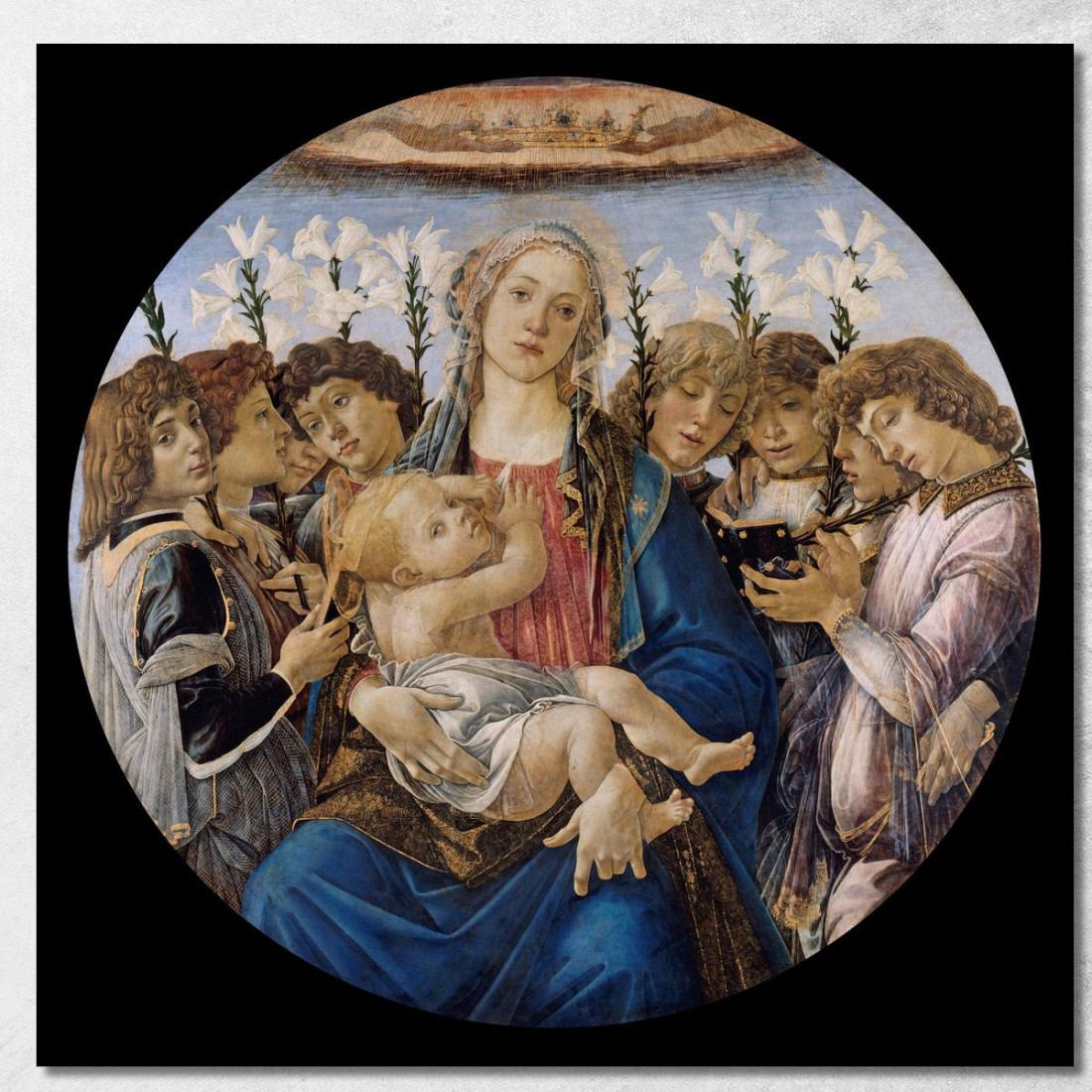 Maria Con Il Bambino E Angeli Cantanti Sandro Botticelli sbt24 quadro stampato su tela