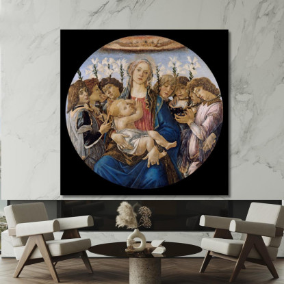 Maria Con Il Bambino E Angeli Cantanti Sandro Botticelli sbt24 quadro stampato su tela