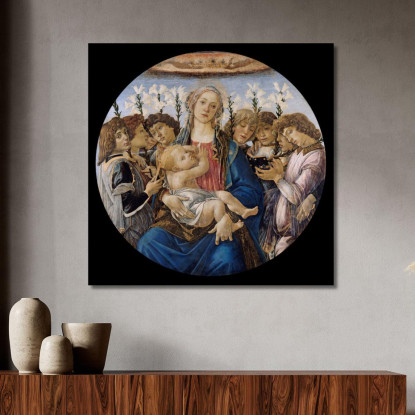 Maria Con Il Bambino E Angeli Cantanti Sandro Botticelli sbt24 quadro stampato su tela