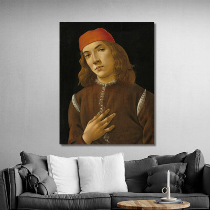 Ritratto Di Un Giovane Sandro Botticelli sbt28 quadro stampato su tela