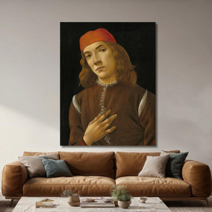 Ritratto Di Un Giovane Sandro Botticelli sbt28 quadro stampato su tela