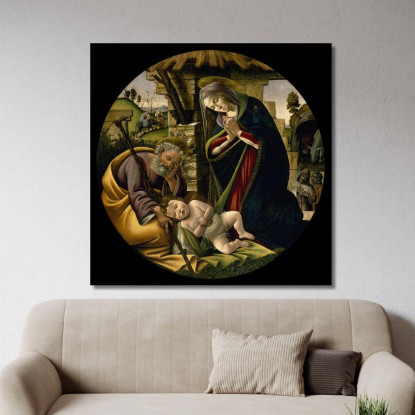 L'Adorazione Del Cristo Bambino Sandro Botticelli sbt34 quadro stampato su tela