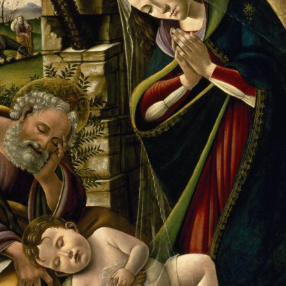 L'Adorazione Del Cristo Bambino Sandro Botticelli sbt34 quadro stampato su tela