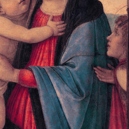 La Madonna Con Il Bambino E San Giovanni Battista Neonato Sandro Botticelli sbt39 quadro stampato su tela