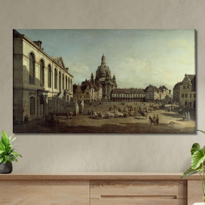 Veduta Del Neumarkt Di Dresda Dallo Jüdenhofe Canaletto cnl73 quadro stampato su tela