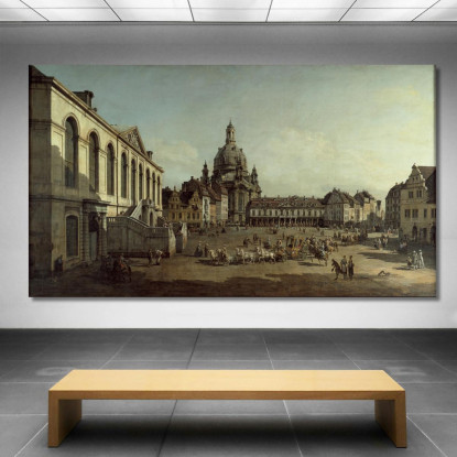 Veduta Del Neumarkt Di Dresda Dallo Jüdenhofe Canaletto cnl73 quadro stampato su tela