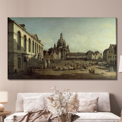 Veduta Del Neumarkt Di Dresda Dallo Jüdenhofe Canaletto cnl73 quadro stampato su tela