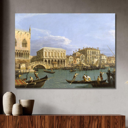 View Of The Riva Degli Schiavoni Venice Canaletto cnl75 quadro stampato su tela