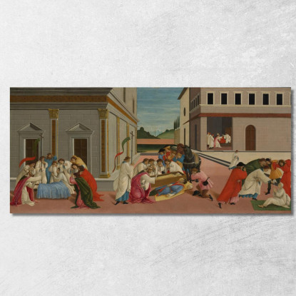 Tre Miracoli Di San Zanobi Sandro Botticelli sbt43 quadro stampato su tela