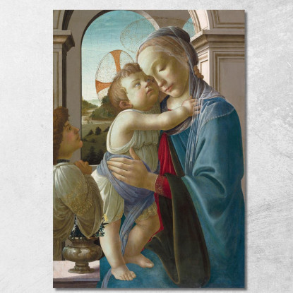 Madonna Col Bambino E Un Angelo Sandro Botticelli sbt44 quadro stampato su tela