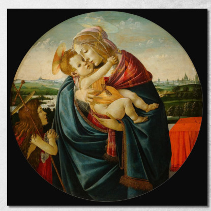 Vergine Col Bambino E San Giovanni Battista Sandro Botticelli sbt45 quadro stampato su tela