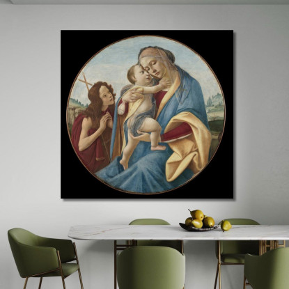 Madonna Col Bambino E San Giovanni Battista Sandro Botticelli sbt46 quadro stampato su tela