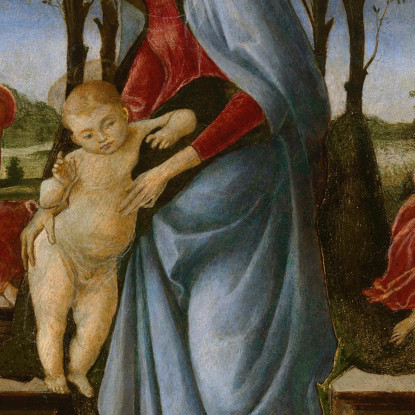 Madonna Col Bambino E Due Angeli Sandro Botticelli sbt47 quadro stampato su tela