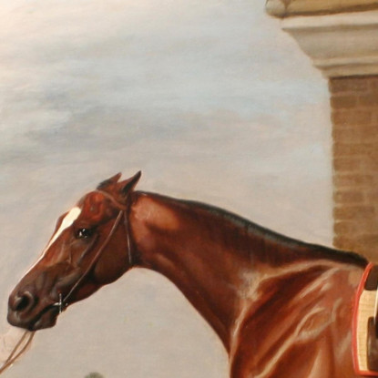 Firetail Con Il Suo Allenatore Presso La Rubbing-Down House A Newmarket Heath George Stubbs gst14 quadro stampato su tela