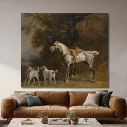 Studi Per O Dopo Il Terzo Duca Di Richmond Con Charleton Hunt George Stubbs gst38 quadro stampato su tela