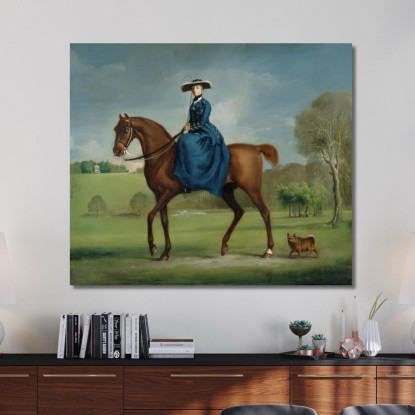 La Contessa Di Coningsby Nel Costume Di Charlton Hunt 1760 George Stubbs gst39 quadro stampato su tela