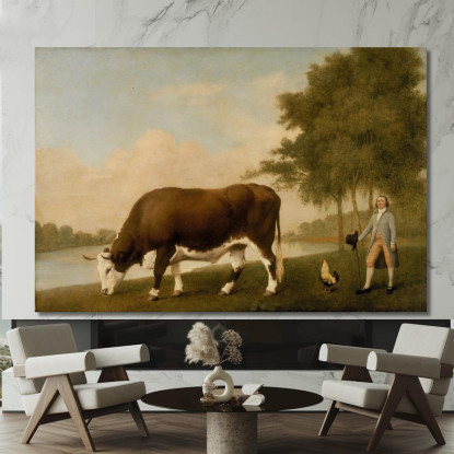 Il Bue Del Lincolnshire George Stubbs gst41 quadro stampato su tela