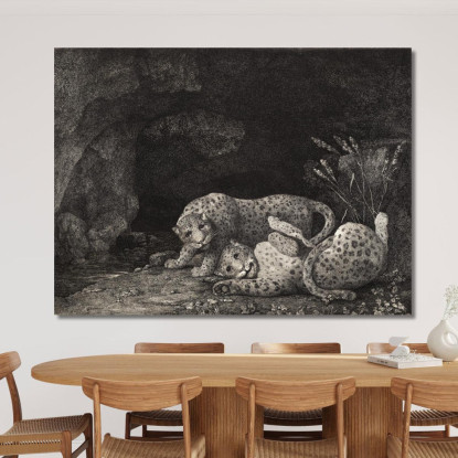 Tigri In Gioco 1780 George Stubbs gst51 quadro stampato su tela