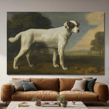 Il Cane Bianco Del Visconte Gormanston George Stubbs gst52 quadro stampato su tela