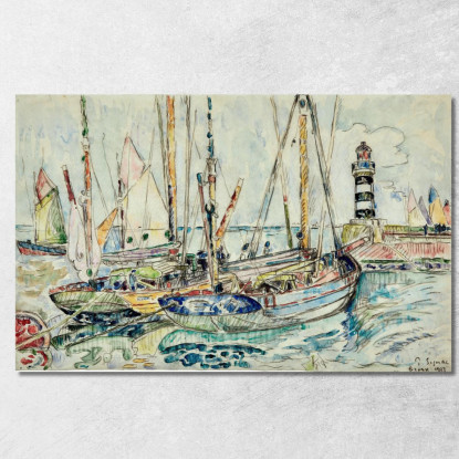 Barche Al Porto Dell'Isola Di Groix Paul Signac psn11 quadro stampato su tela