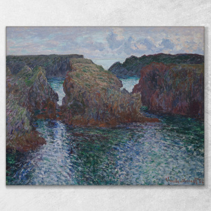 Rocce A Port-Goulphar Belle-Île Claude Monet mnt301 quadro stampato su tela