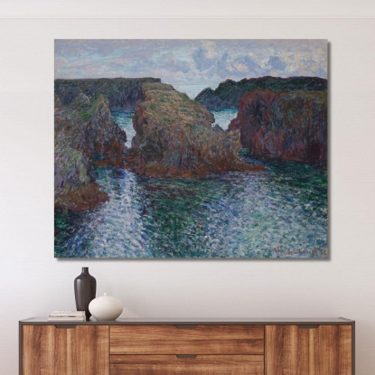 Rocce A Port-Goulphar Belle-Île Claude Monet mnt301 quadro stampato su tela