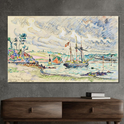 Cathrin All'Ancora Ancoraggio Di Kermarquer Bocca Di Trieux   Paul Signac psn21 quadro stampato su tela
