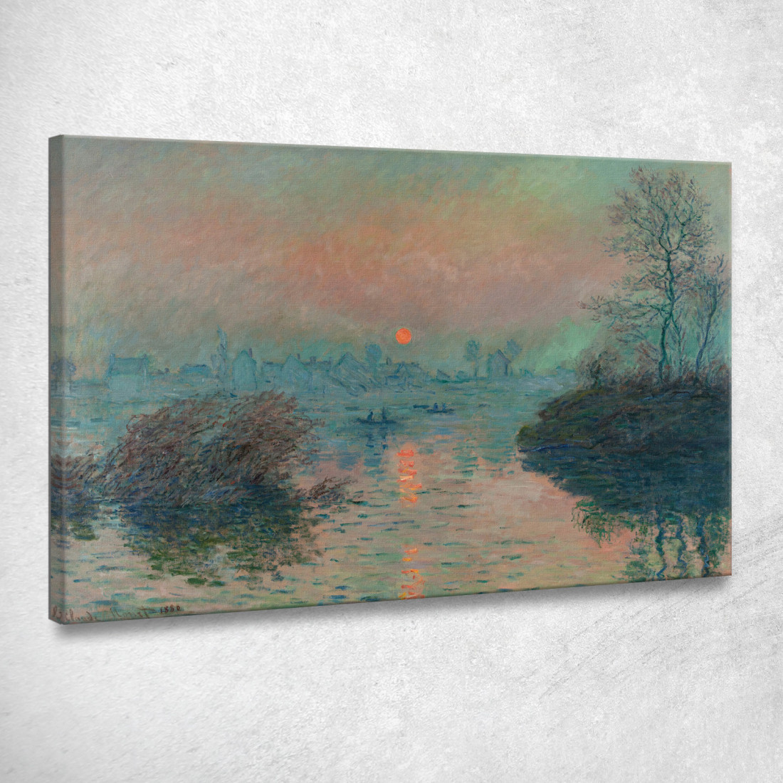 Sole Che Tramonta Sulla Senna A Lavacourt Effetto Invernale Claude Monet mnt305 quadro stampato su tela