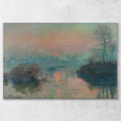 Sole Che Tramonta Sulla Senna A Lavacourt Effetto Invernale Claude Monet mnt305 quadro stampato su tela