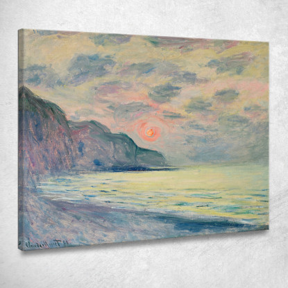 Sole Che Tramonta Tempo Nebbioso Pourville Claude Monet mnt306 quadro stampato su tela