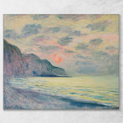 Sole Che Tramonta Tempo Nebbioso Pourville Claude Monet mnt306 quadro stampato su tela