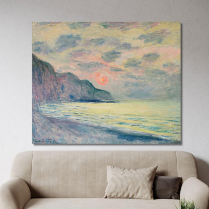 Sole Che Tramonta Tempo Nebbioso Pourville Claude Monet mnt306 quadro stampato su tela