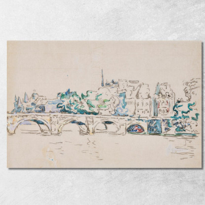 Parigi Le Pont-Neuf Paul Signac psn76 quadro stampato su tela