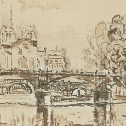 Parigi. La Porta Delle Arti Paul Signac psn77 quadro stampato su tela