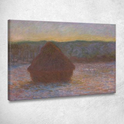 Pila Di Grano Disgelo Tramonto Claude Monet mnt310 quadro stampato su tela