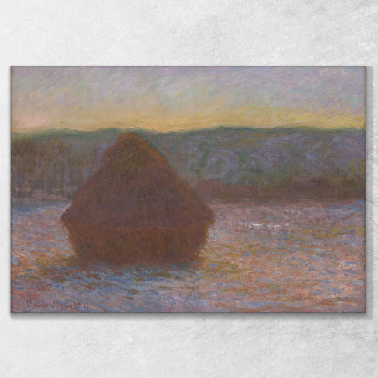 Pila Di Grano Disgelo Tramonto Claude Monet mnt310 quadro stampato su tela