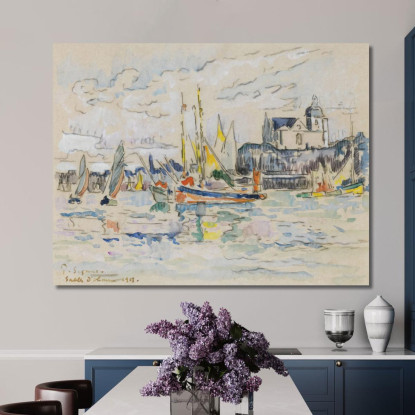Vista Di Sables D'Olonne Dal Porto Paul Signac psn90 quadro stampato su tela